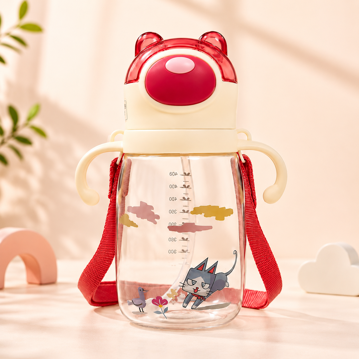 Baby Straw Sipper Feeder with Handles & Strap