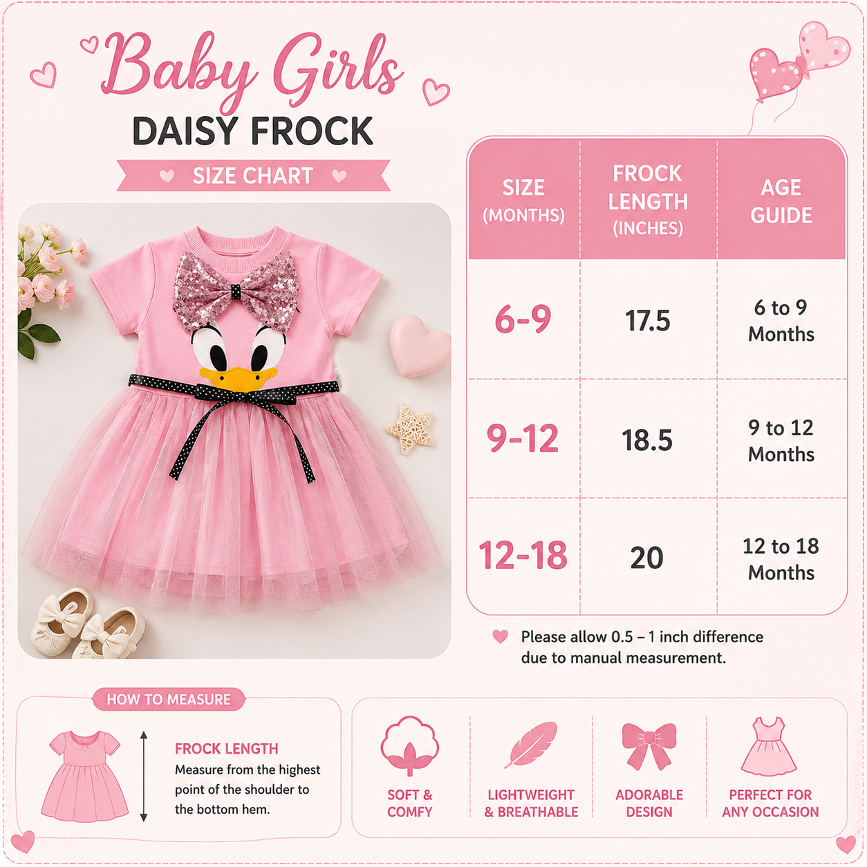 Baby Girl Sparkle Bow Tutu Frock – 2 Colors