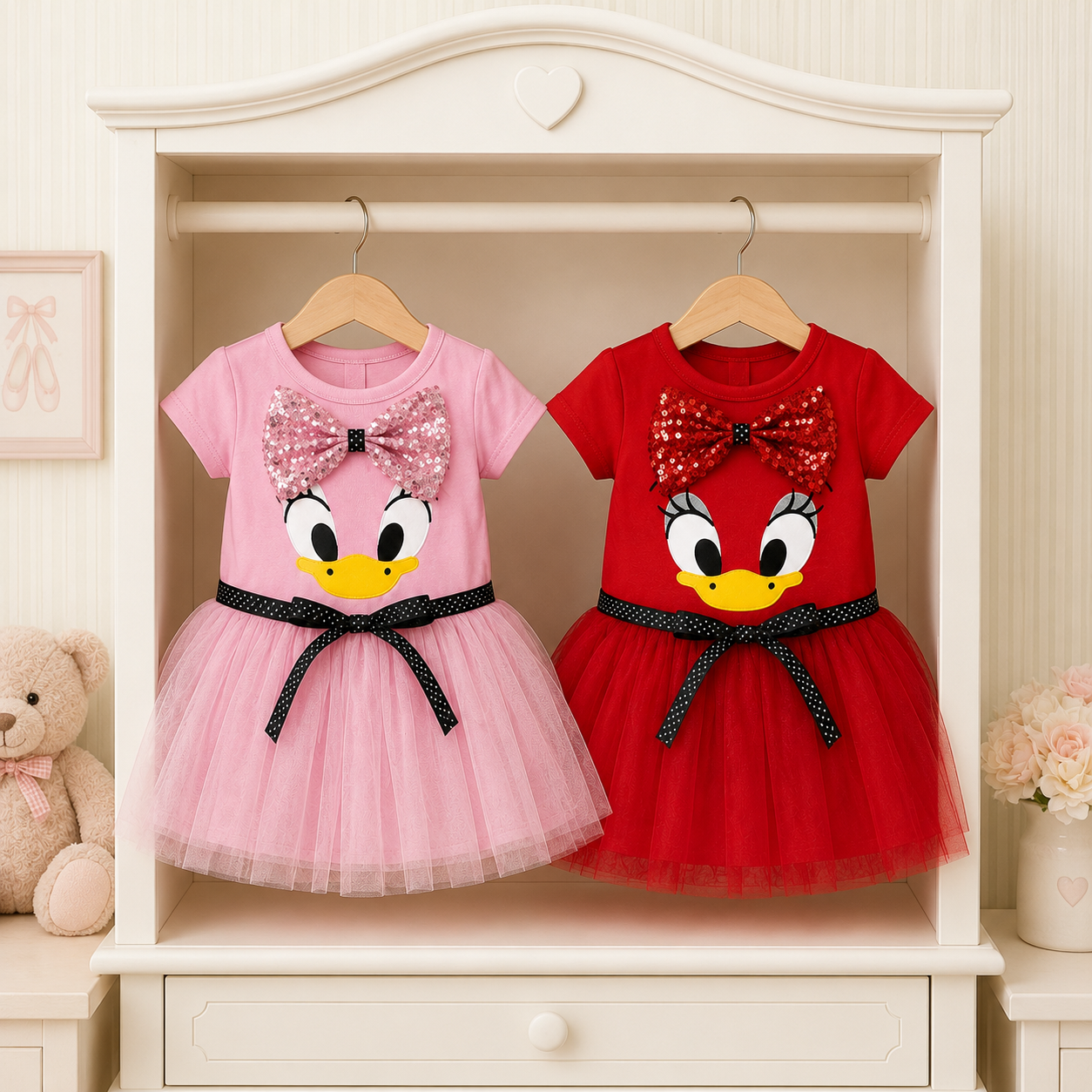 Baby Girl Sparkle Bow Tutu Frock – 2 Colors