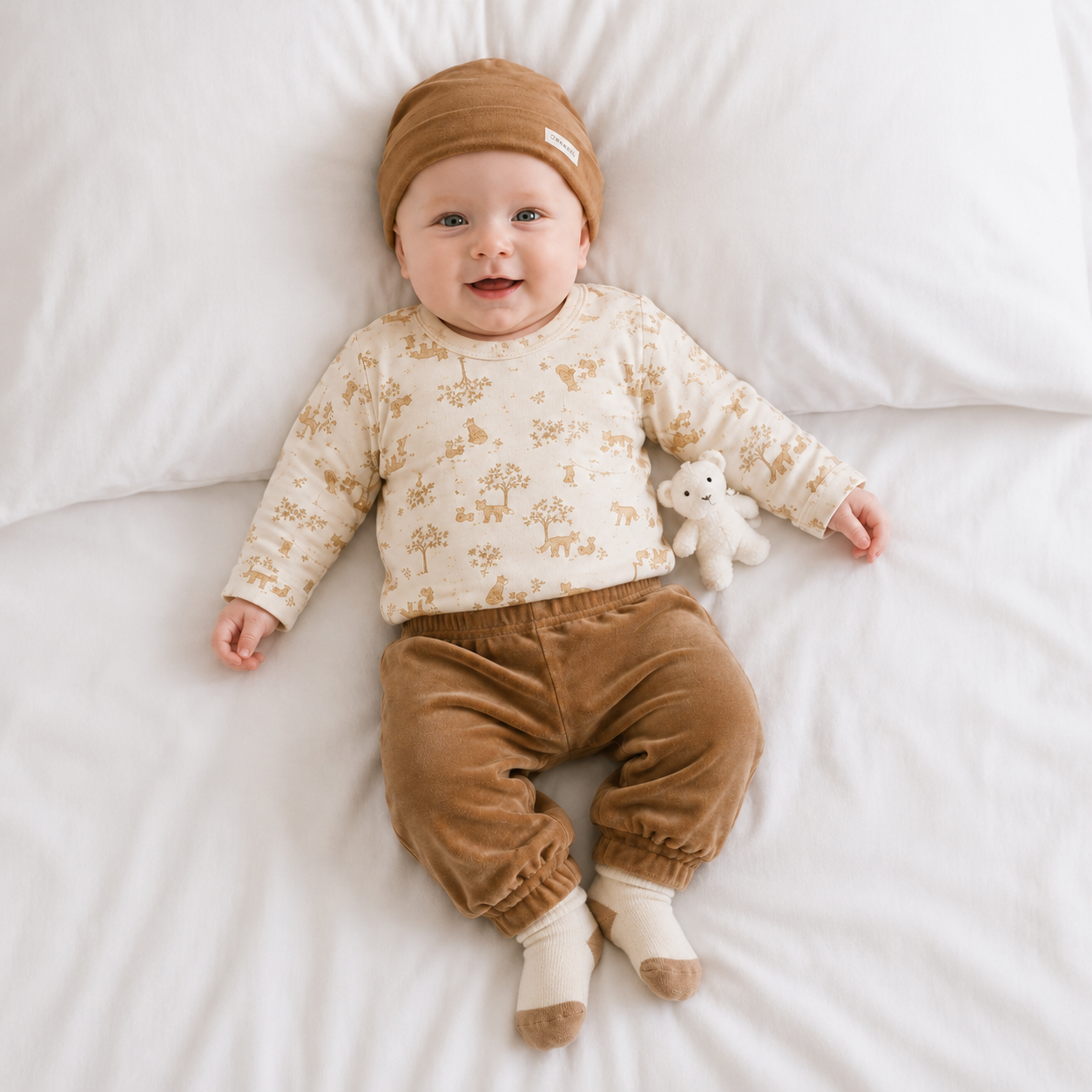 Little Explorer 4-Piece Baby Bodysuit & Trouser Set