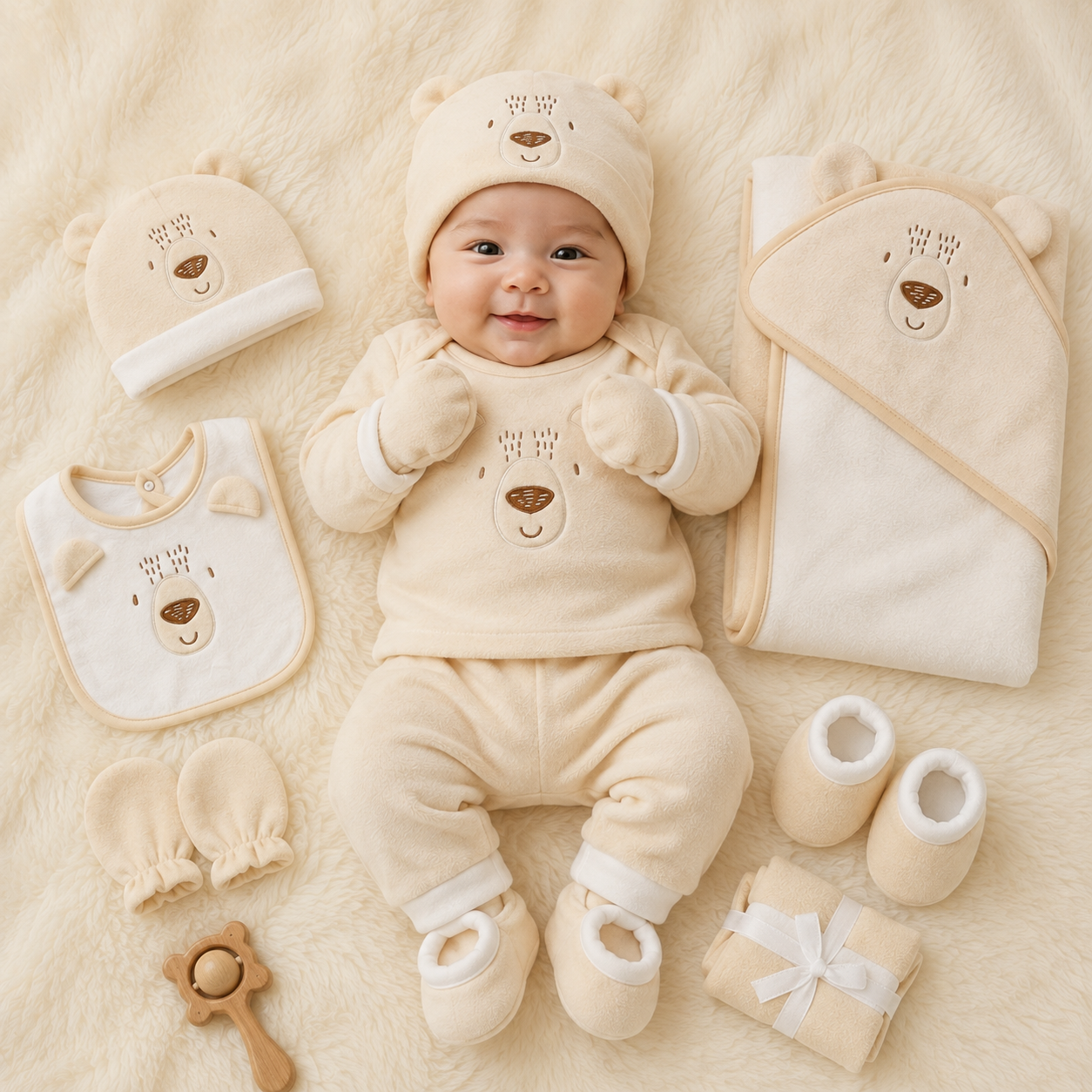 11-Piece Newborn Polar Fleece Starter Set – 3 Colors