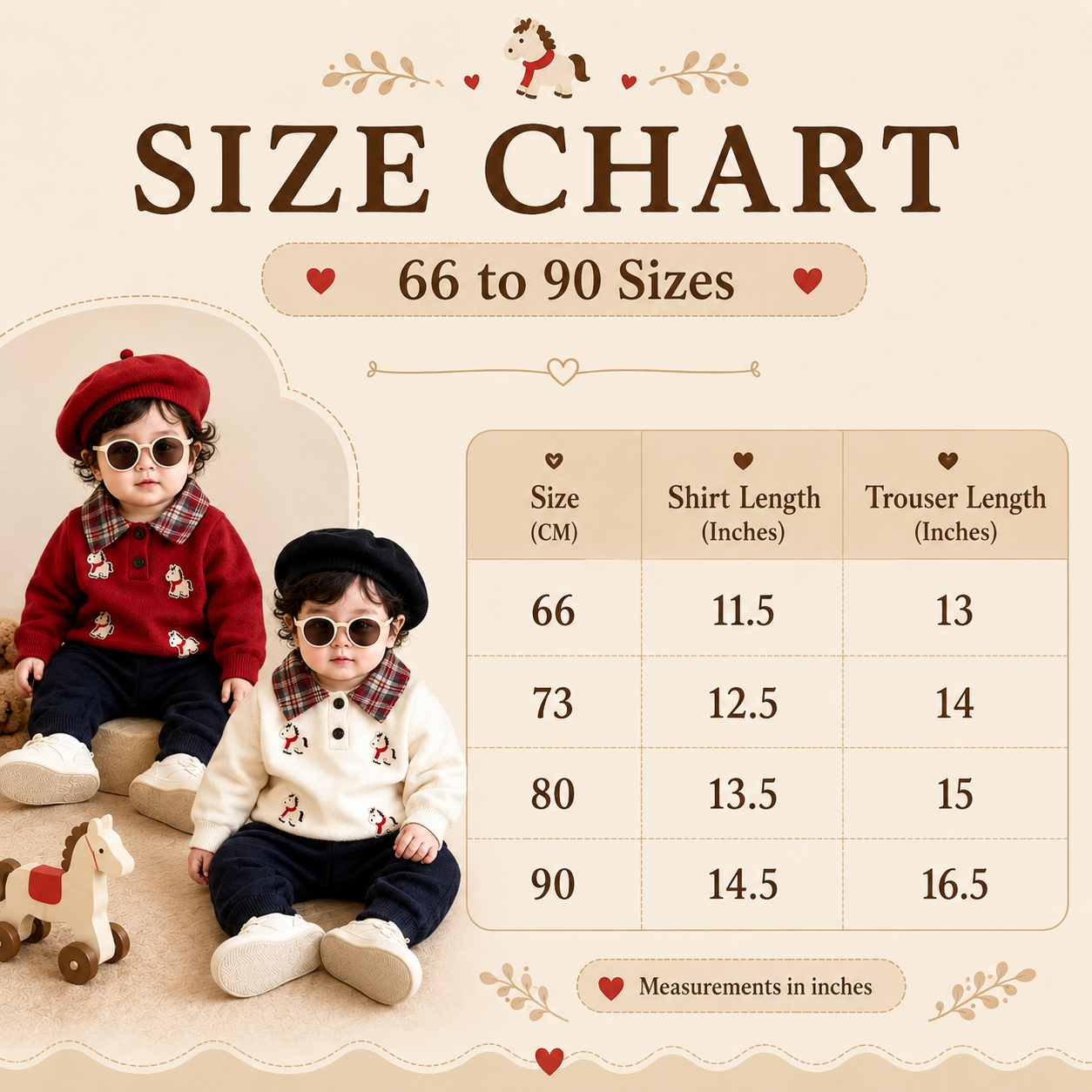 Baby 2-Piece Horse Knit Sweater & Trouser Set – 2 Colors