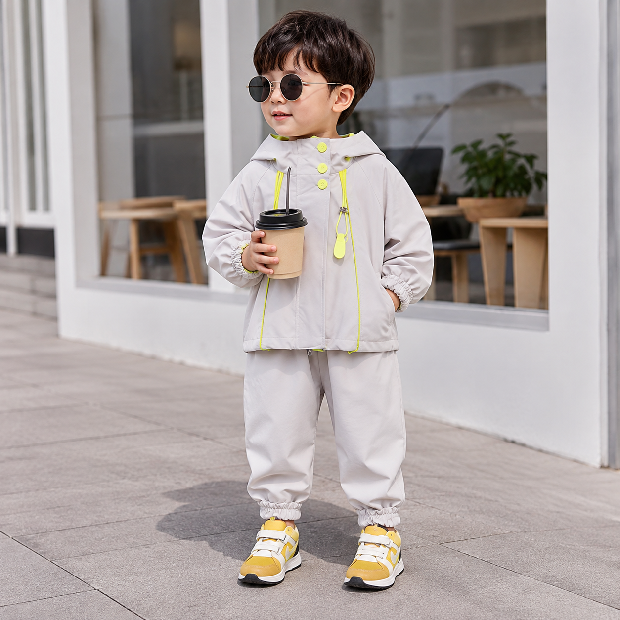 Boys Hooded Jacket & Jogger 2PC Set – 2 Colors