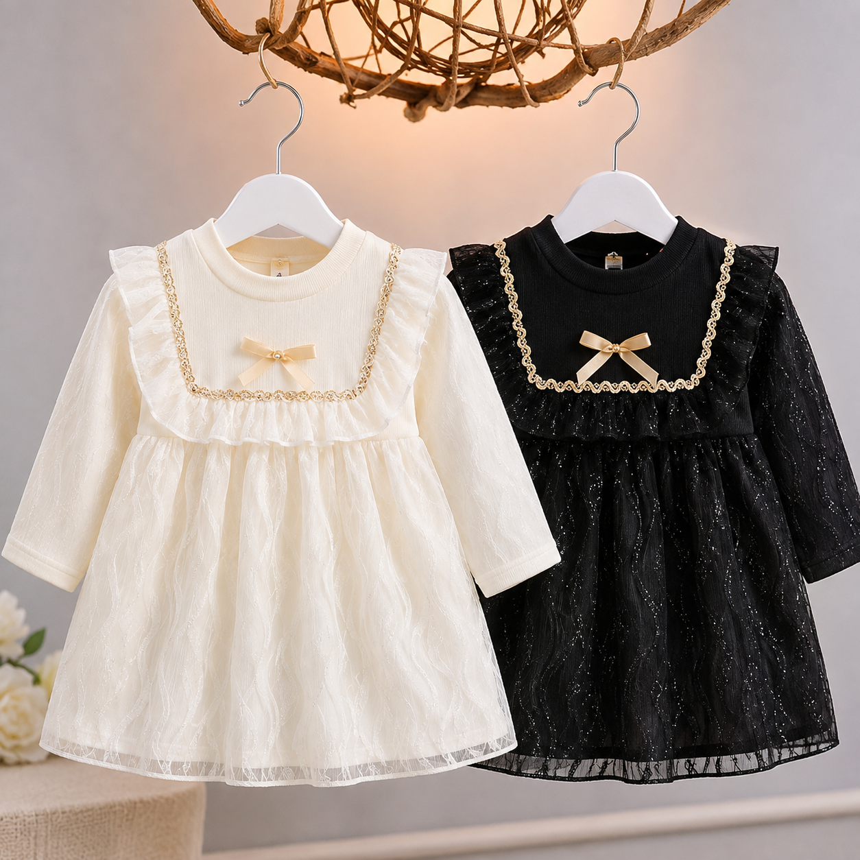 Girls Lace Bow Frock
