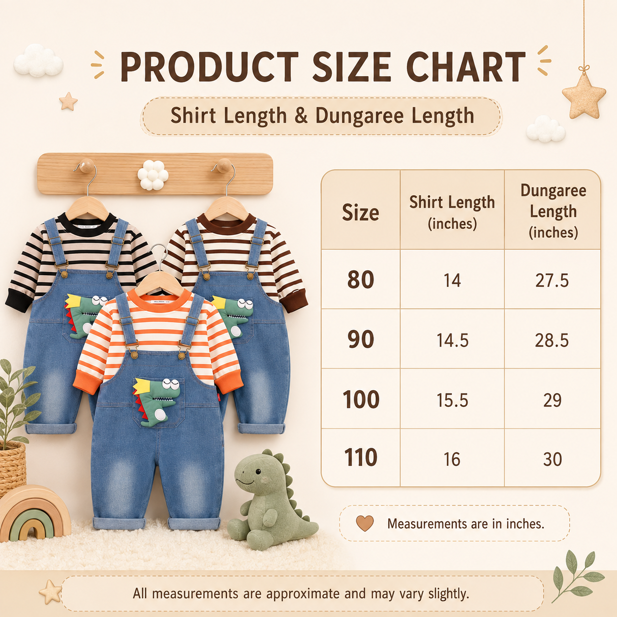 Boys Dino Denim Dungaree Set