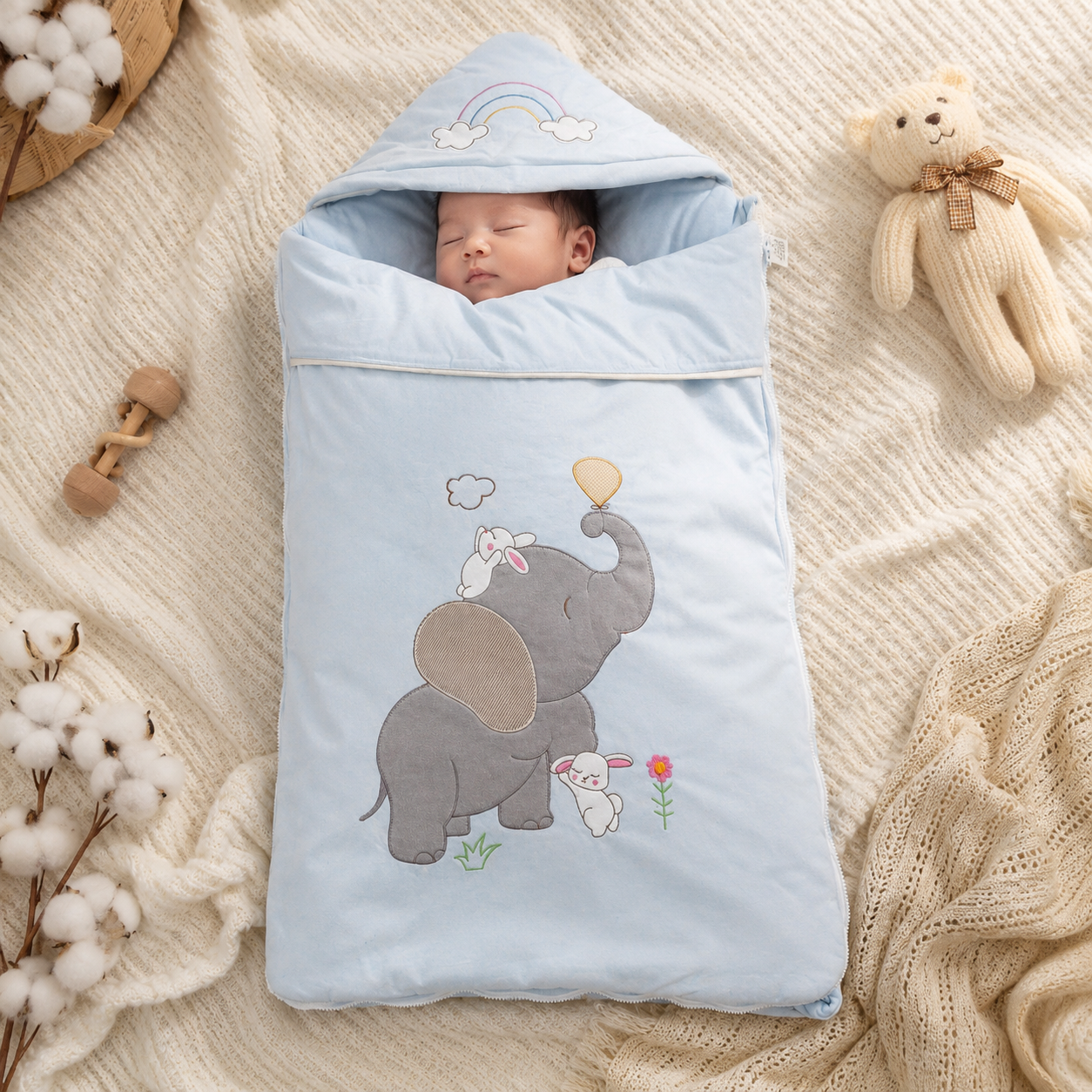 Elephant 2-in-1 Baby Carry Nest & Sleeping Mattress