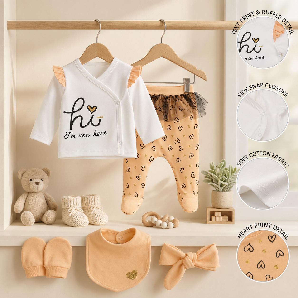 Hello Heart 5-Piece Newborn Baby Gift Set
