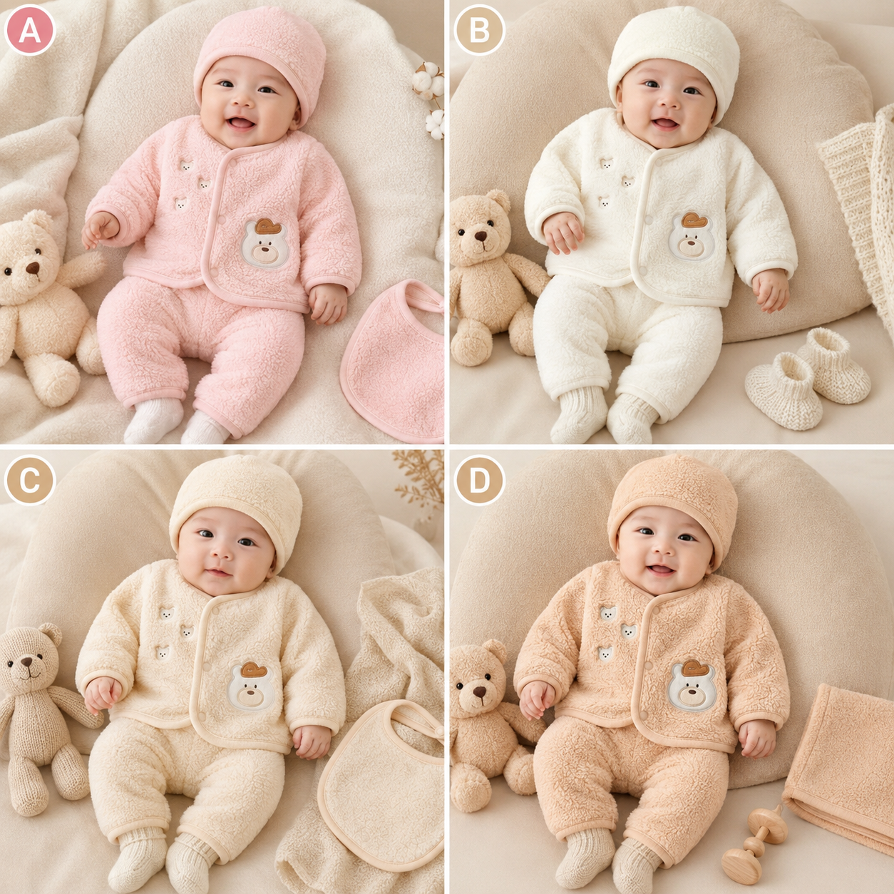 5-Piece Winter Baby Starter Set – Teddy Fleece Collection