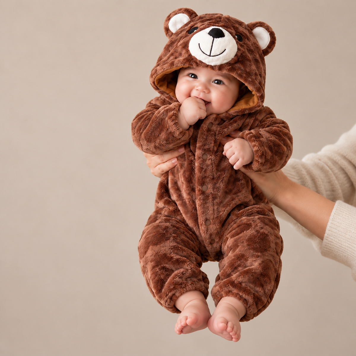 Kids Dinosaur Hooded Plush Romper