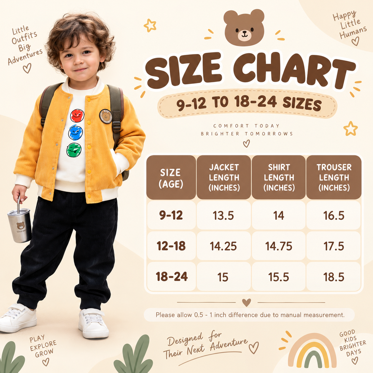 Boys Corduroy 3-Piece Outfit Set | Faba Kids