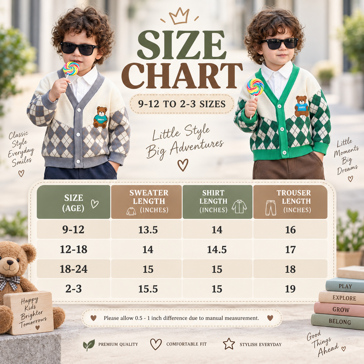 Teddy Argyle 3-Piece Sweater Set | Faba Kids