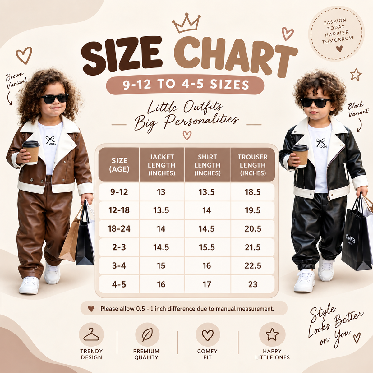 Girls Faux Leather Jacket & Trouser 2-Piece Set | Faba Kids