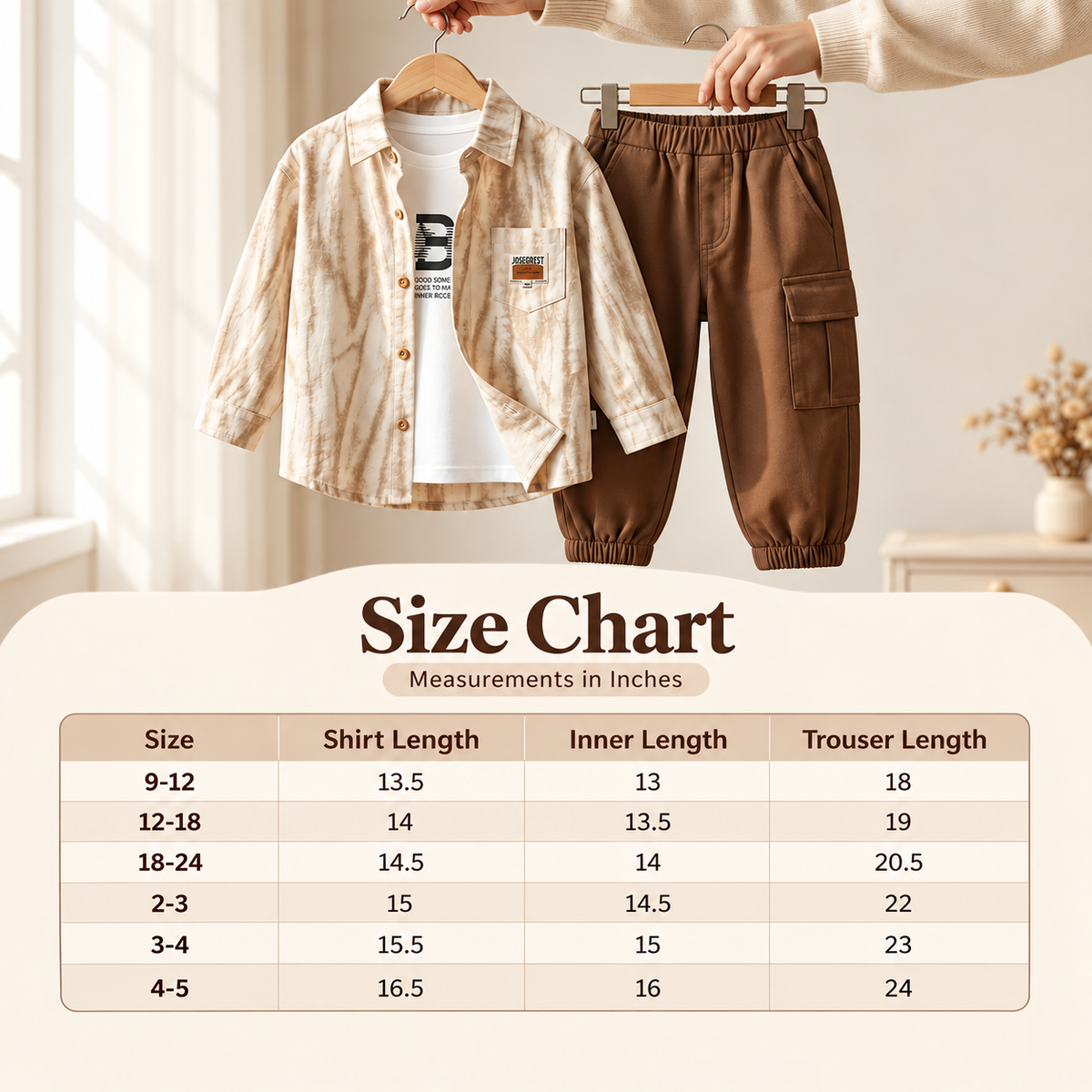 Boys 3PC Printed Shirt, Inner Tee & Cargo Pants Set – 2 Colors | Faba Kids