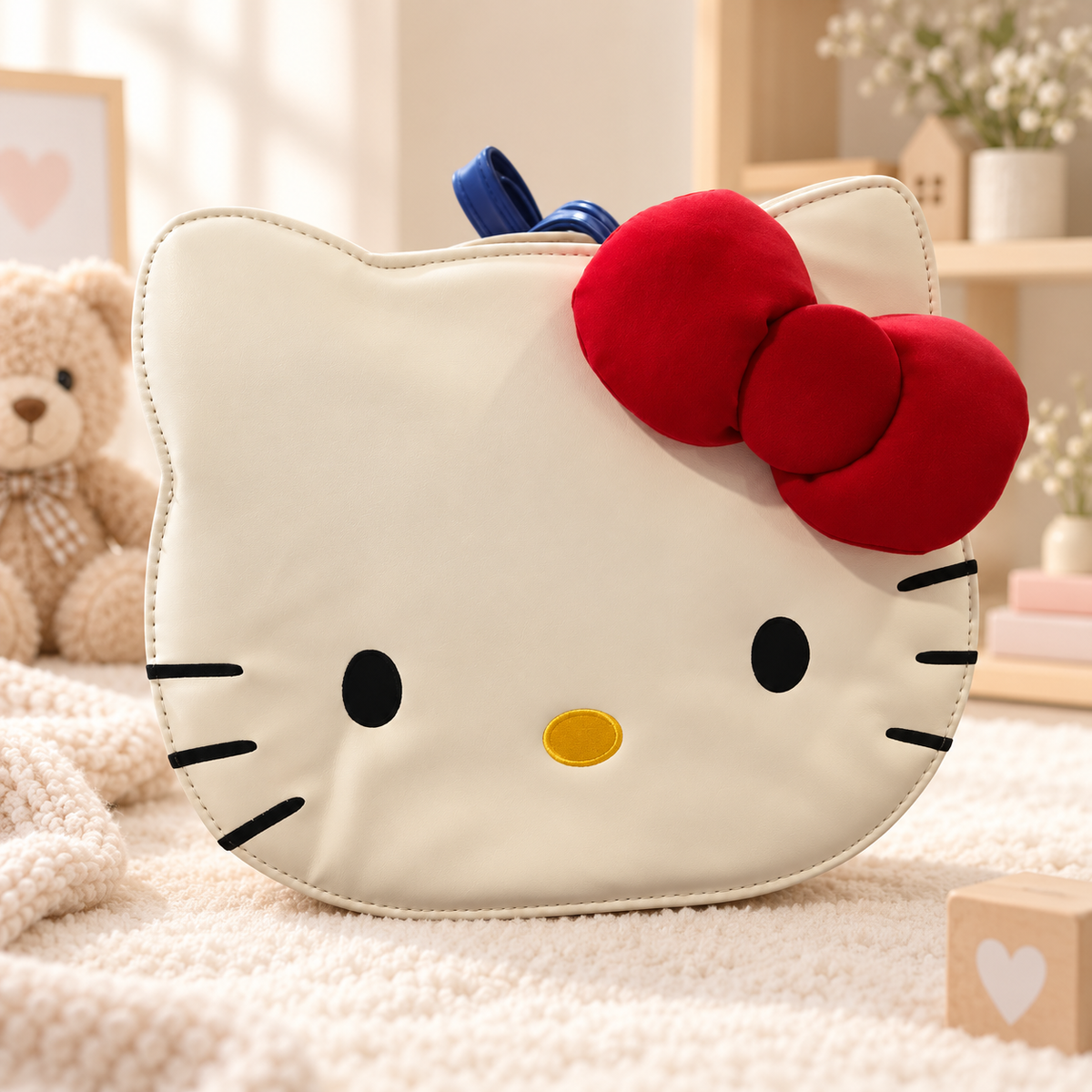 Bow Cat Face Girls Backpack