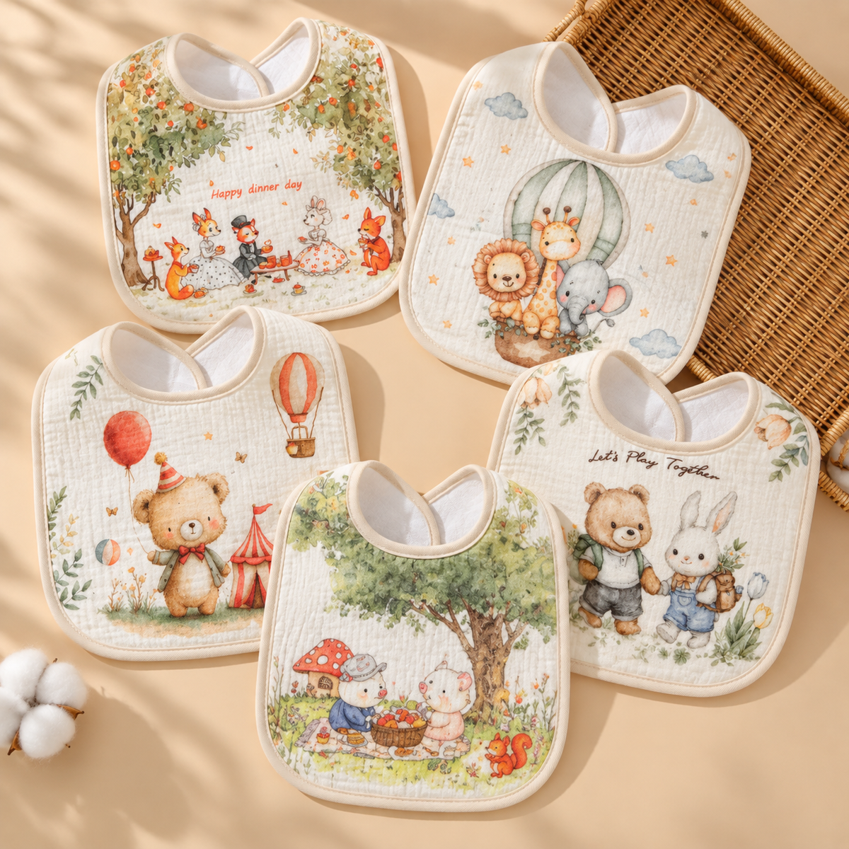 Pack of 2 Printed Baby Bibs