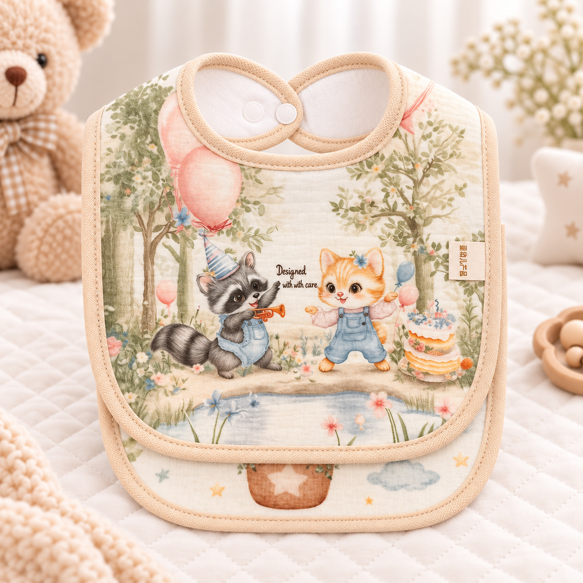 Pack of 2 Printed Baby Bibs