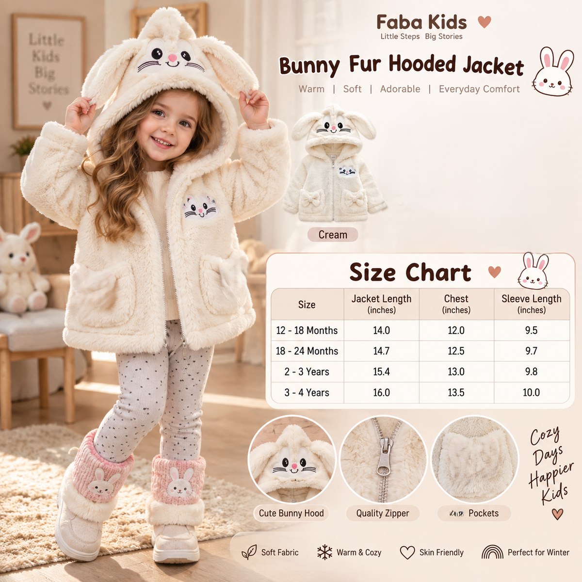 Bunny Fur Hooded Jacket