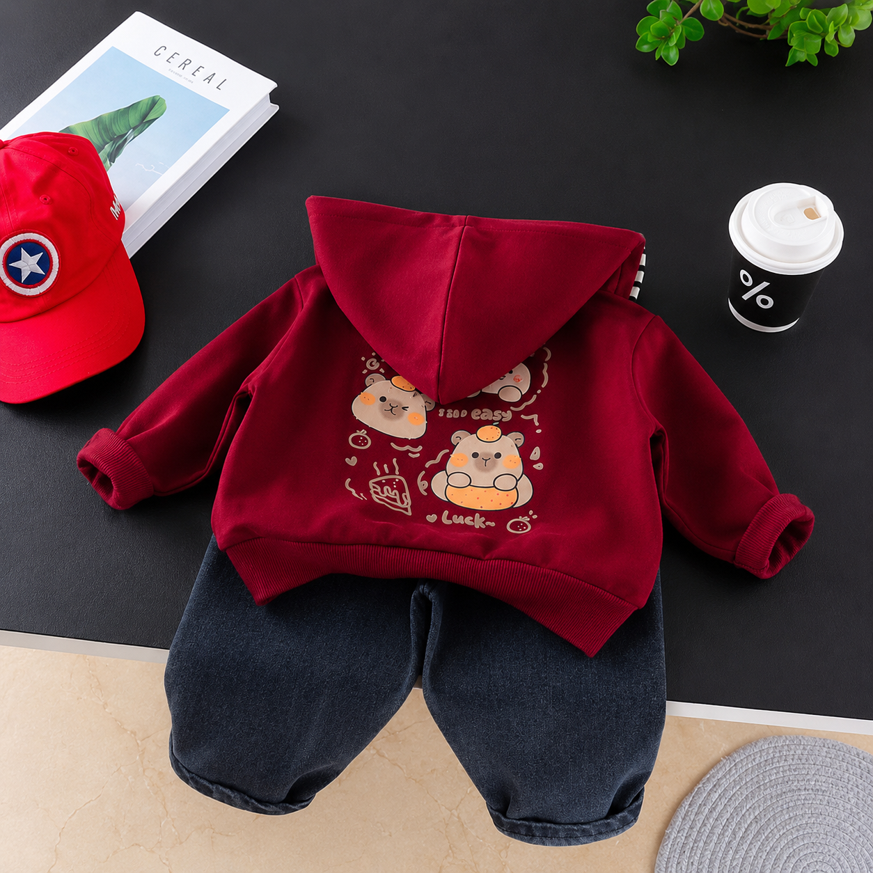 Boys Hooded Sweatshirt & Denim Jeans 2PC Set