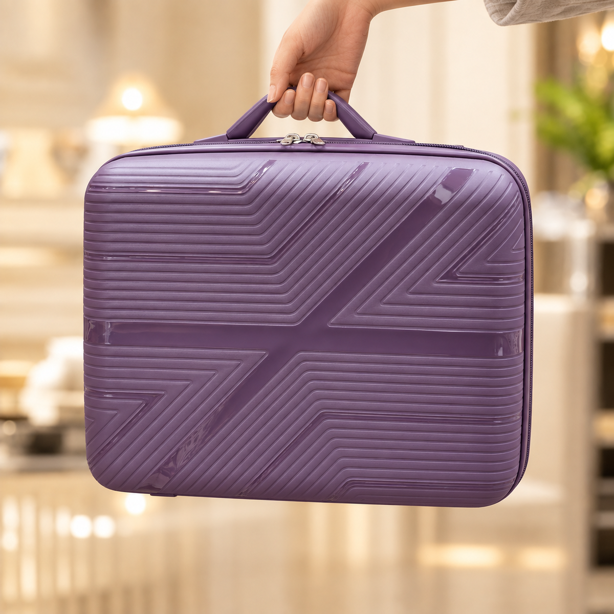 Geometric Hard Shell Suitcase