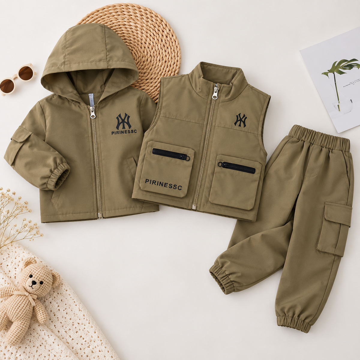Boys Hooded Zip Jacket & Cargo Trouser Set