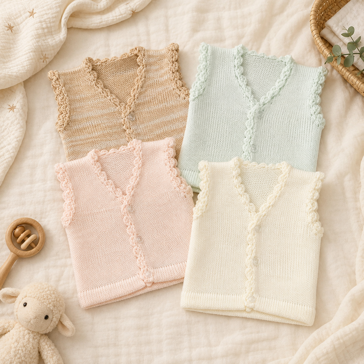 Baby Knit Button Vest – 4 Colors | Faba Kids