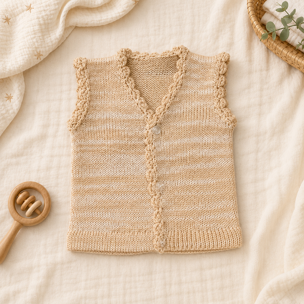 Baby Knit Button Vest – 4 Colors | Faba Kids
