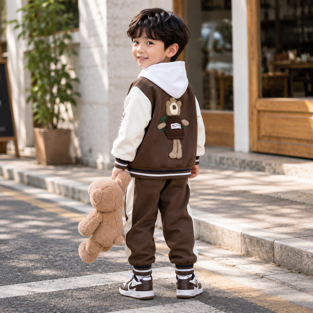 Teddy Varsity 3PC Jacket, Hoodie & Trouser Set | Faba Kids