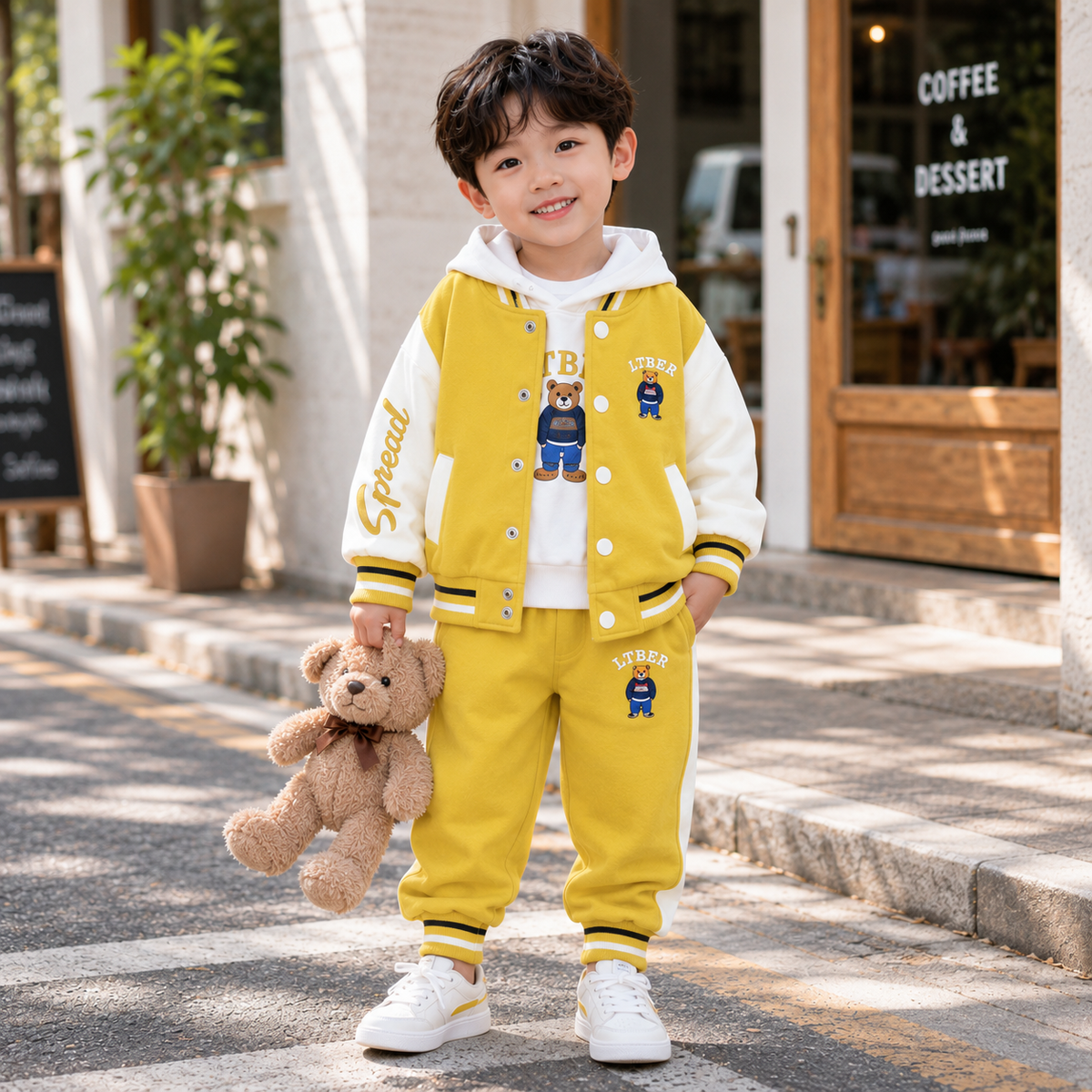 Teddy Varsity 3PC Jacket, Hoodie & Trouser Set | Faba Kids