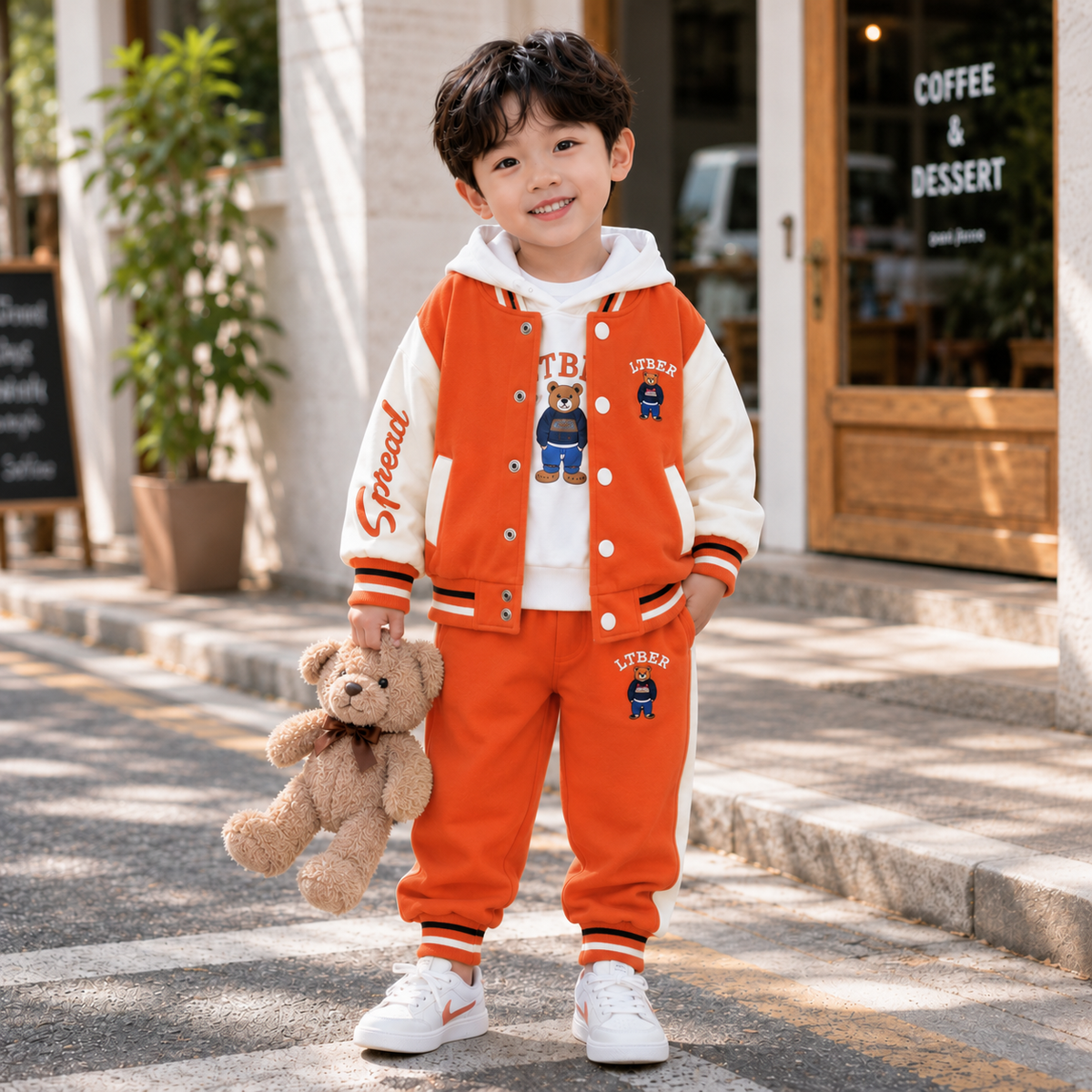 Teddy Varsity 3PC Jacket, Hoodie & Trouser Set | Faba Kids
