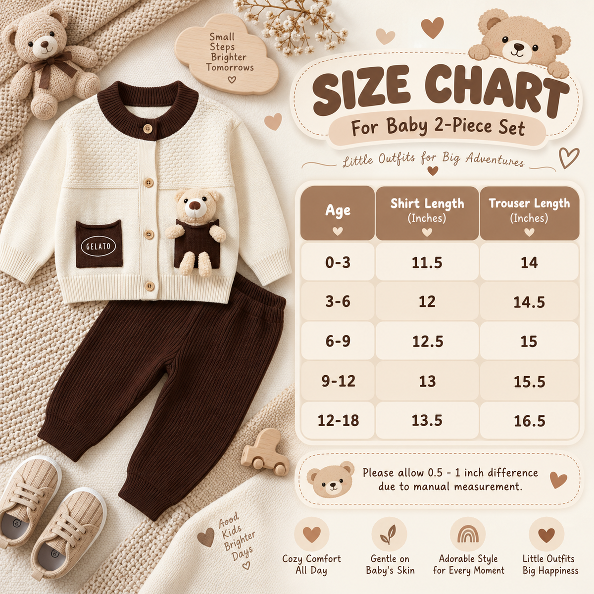 Baby Teddy Pocket Knit Shirt & Trouser Set – 2PC | Faba Kids