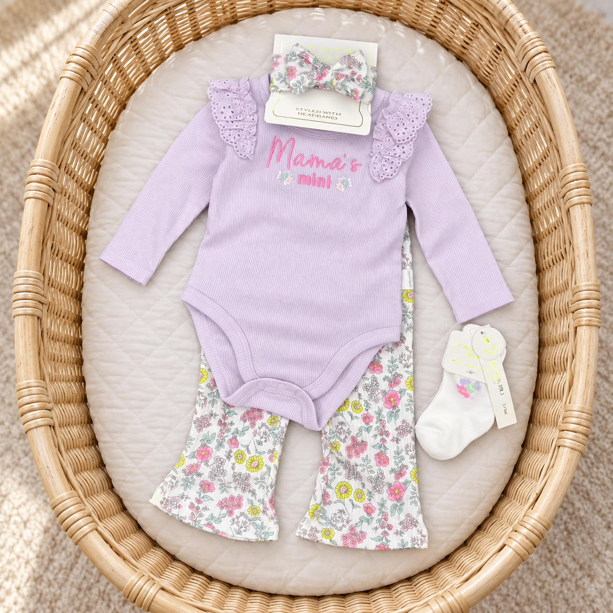 4PC Baby Girl Bodysuit & Trouser Set – 6 Designs | Faba Kids