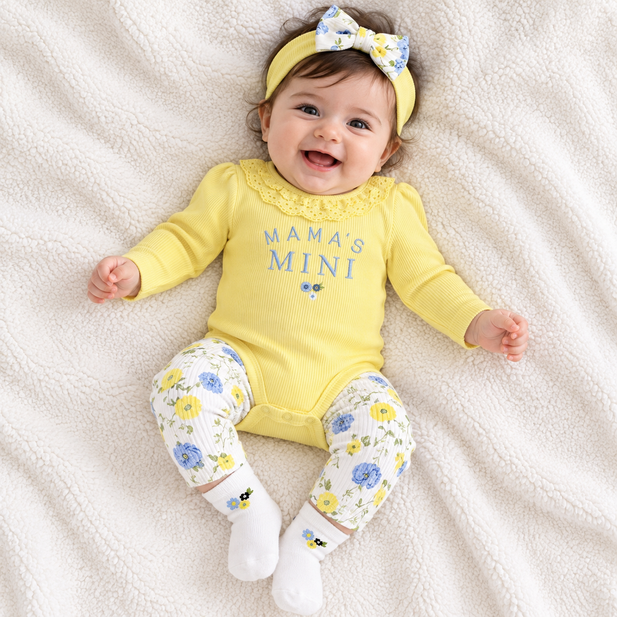 4PC Baby Girl Bodysuit & Trouser Set – 6 Designs | Faba Kids