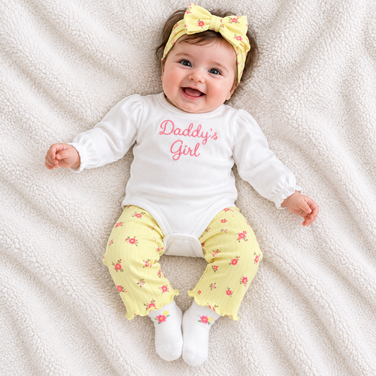 4PC Baby Girl Bodysuit & Trouser Set – 6 Designs | Faba Kids