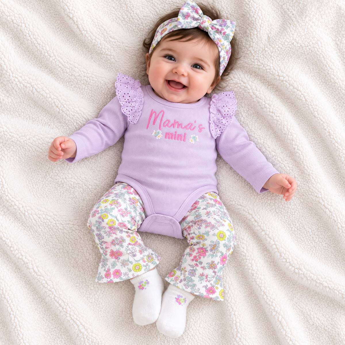 4PC Baby Girl Bodysuit & Trouser Set – 6 Designs | Faba Kids
