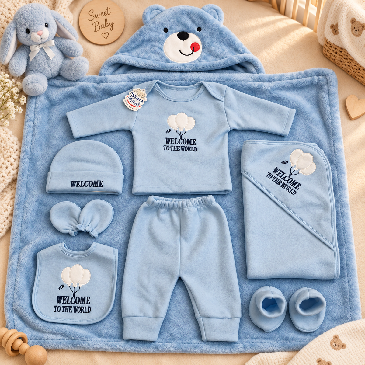 8PC Welcome Baby Winter Starter Set – 4 Colors | Faba Kids