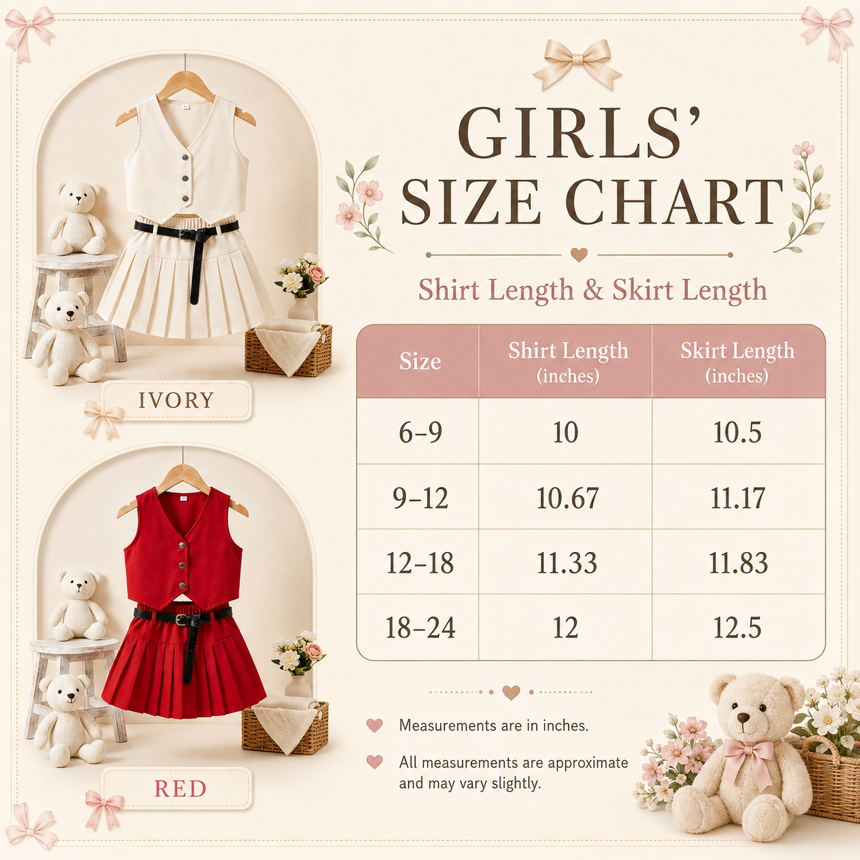 Girls Pleated Skirt & Crop Vest Set with Belt – 2 Piece