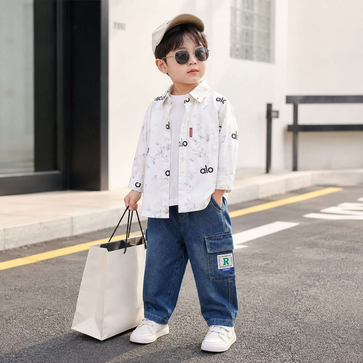 Boys 3-Piece Shirt & Denim Pants Set – 2 Colors | Faba Kids