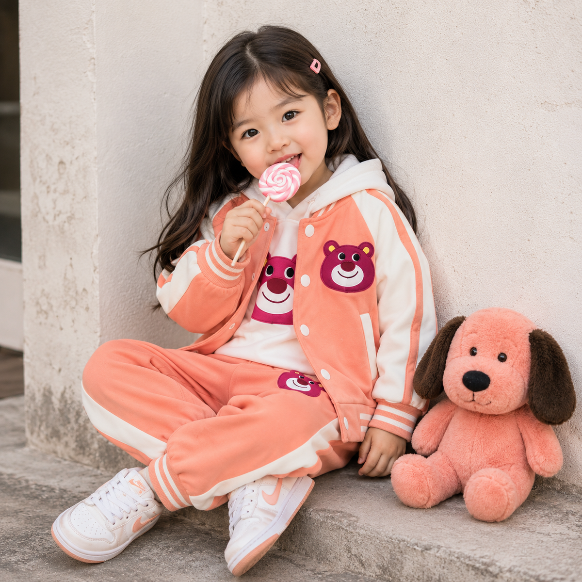Bear Varsity Hoodie 3-Piece Kids Tracksuit Unisex – 3 Colors | Faba Kids
