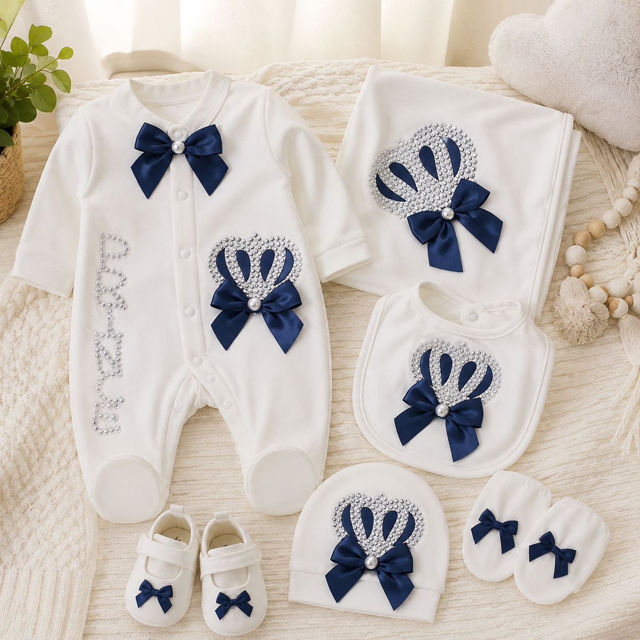 Luxury Newborn Gift Set – Crown Collection (7 Piece)