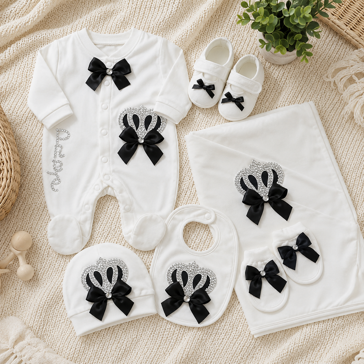Luxury Newborn Gift Set – Crown Collection (7 Piece)