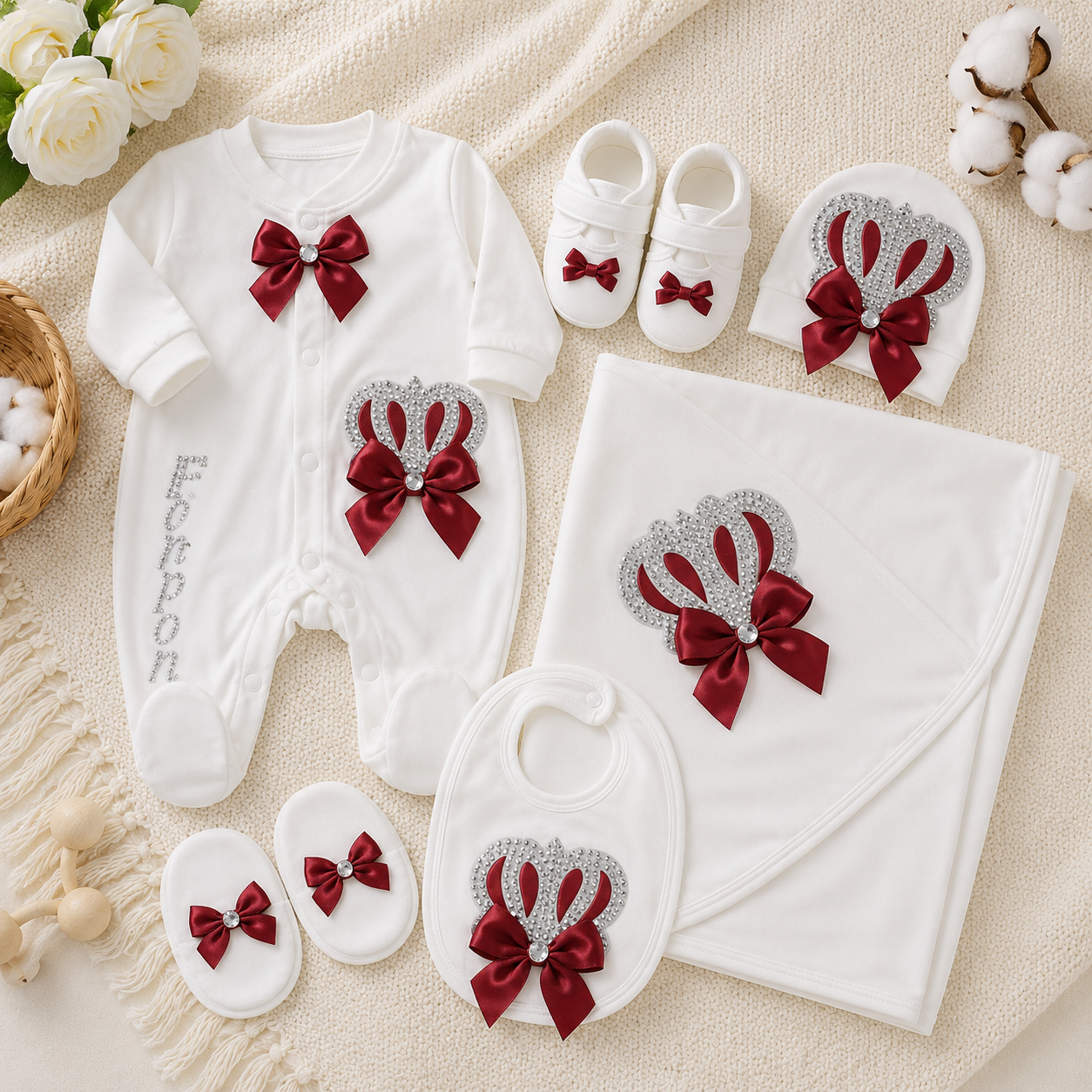 Luxury Newborn Gift Set – Crown Collection (7 Piece)