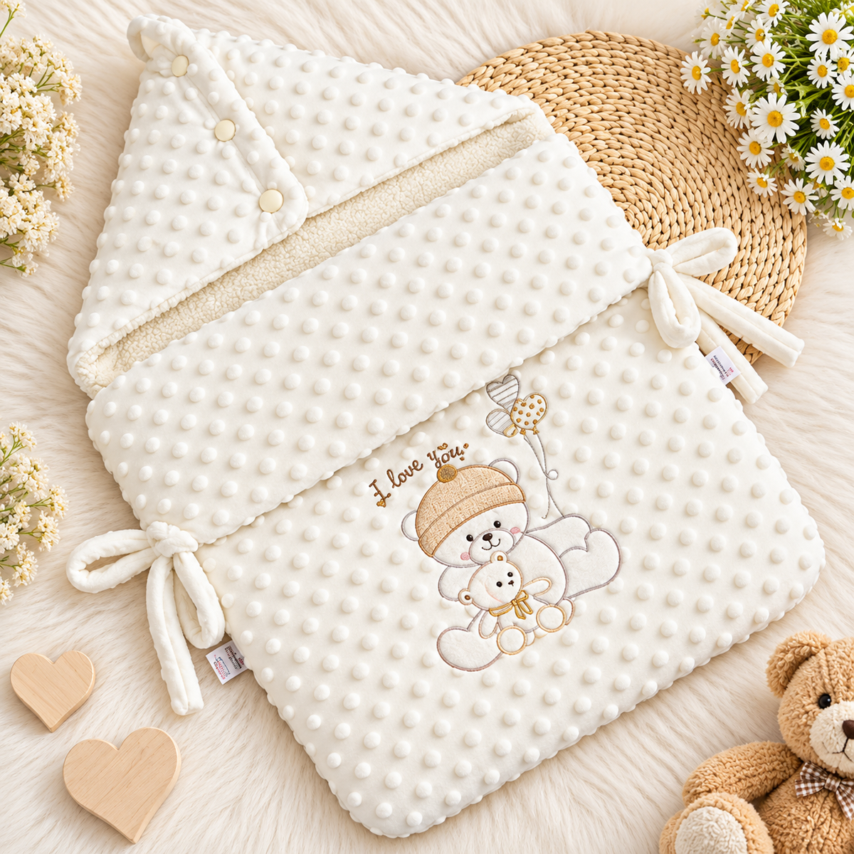 Sweet Dreams Character Hooded Baby Swaddle