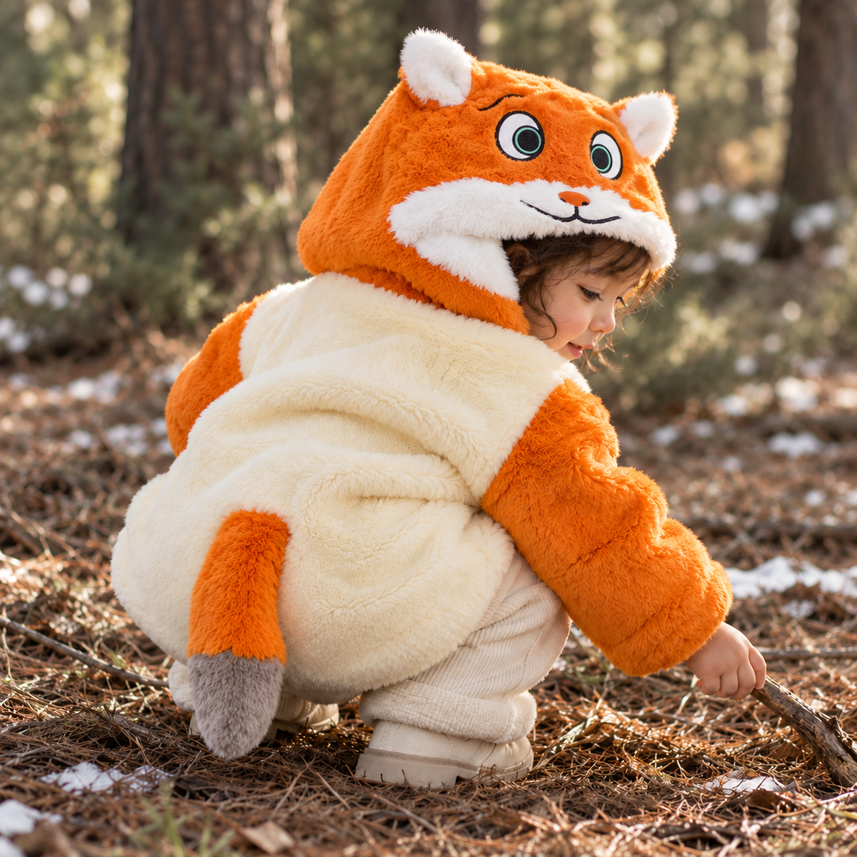 Kids Animal Hooded Fur Jacket