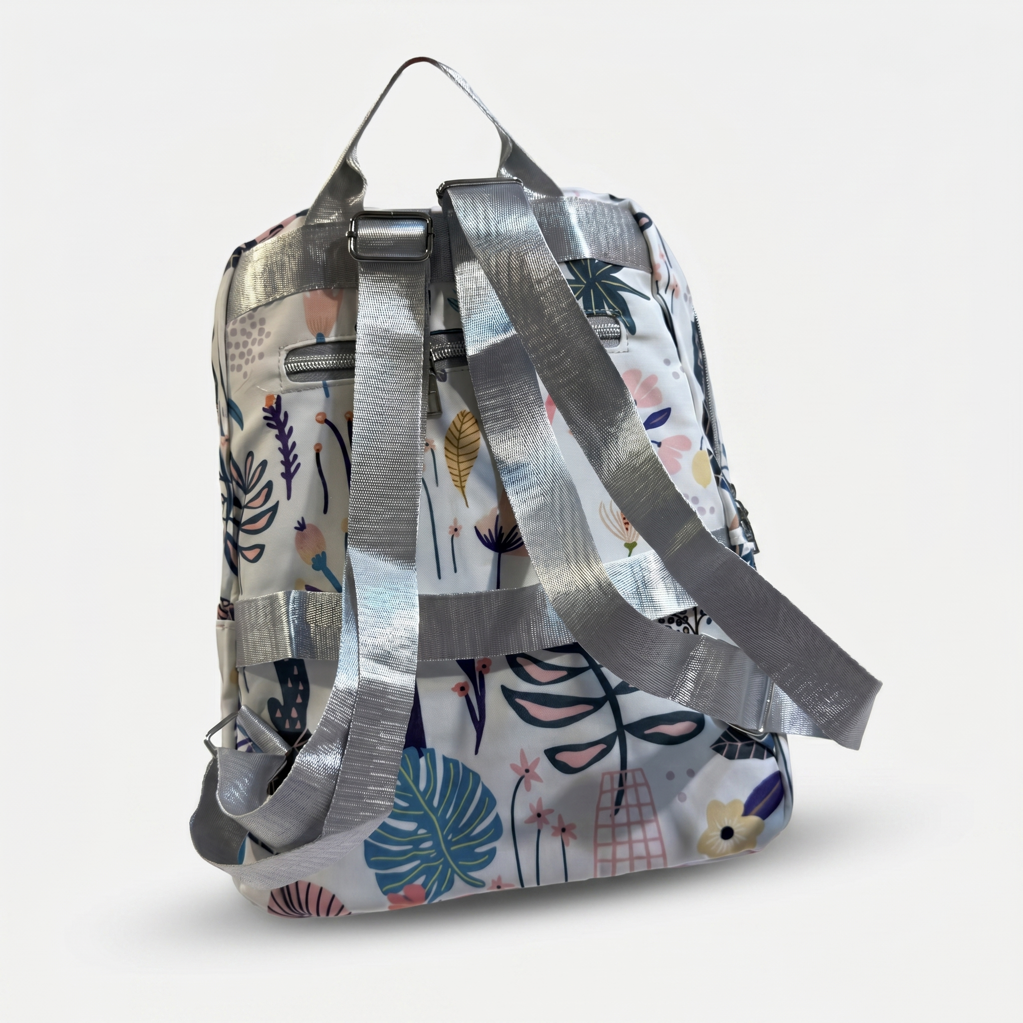 Botanical Bloom Kids Backpack – White Garden Print