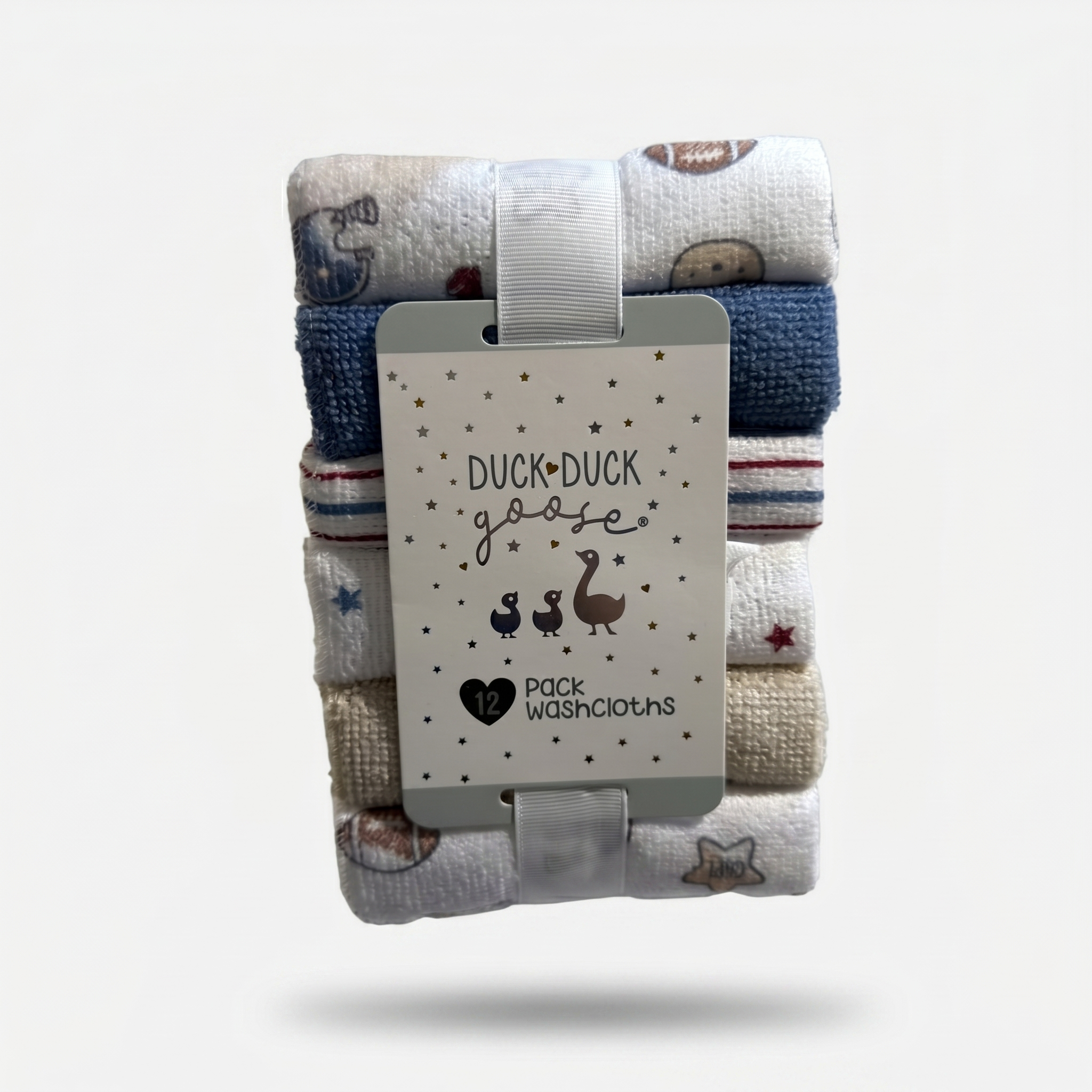 Duck Duck Goose Baby Washcloth Set – Pack of 12