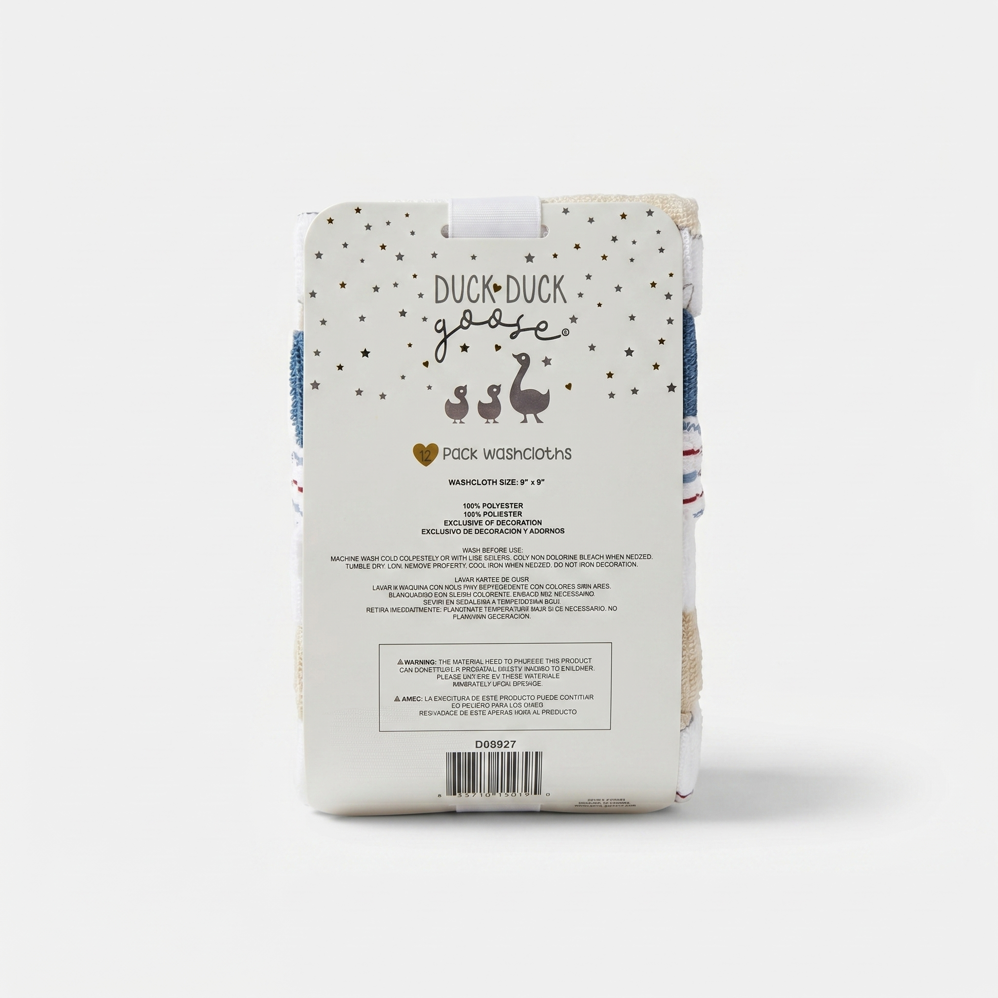 Duck Duck Goose Baby Washcloth Set – Pack of 12
