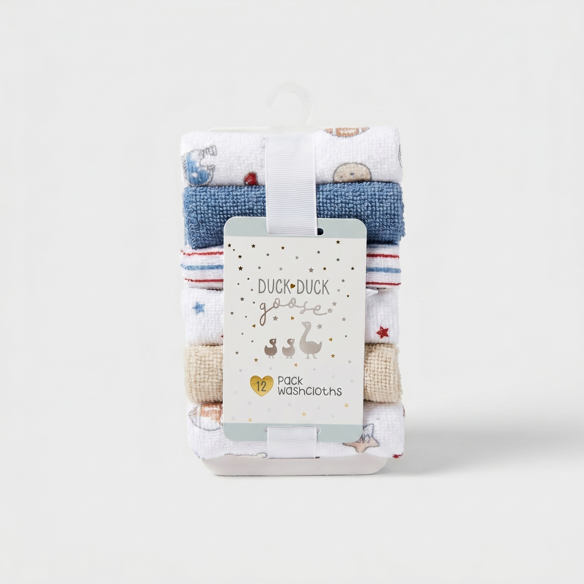 Duck Duck Goose Baby Washcloth Set – Pack of 12