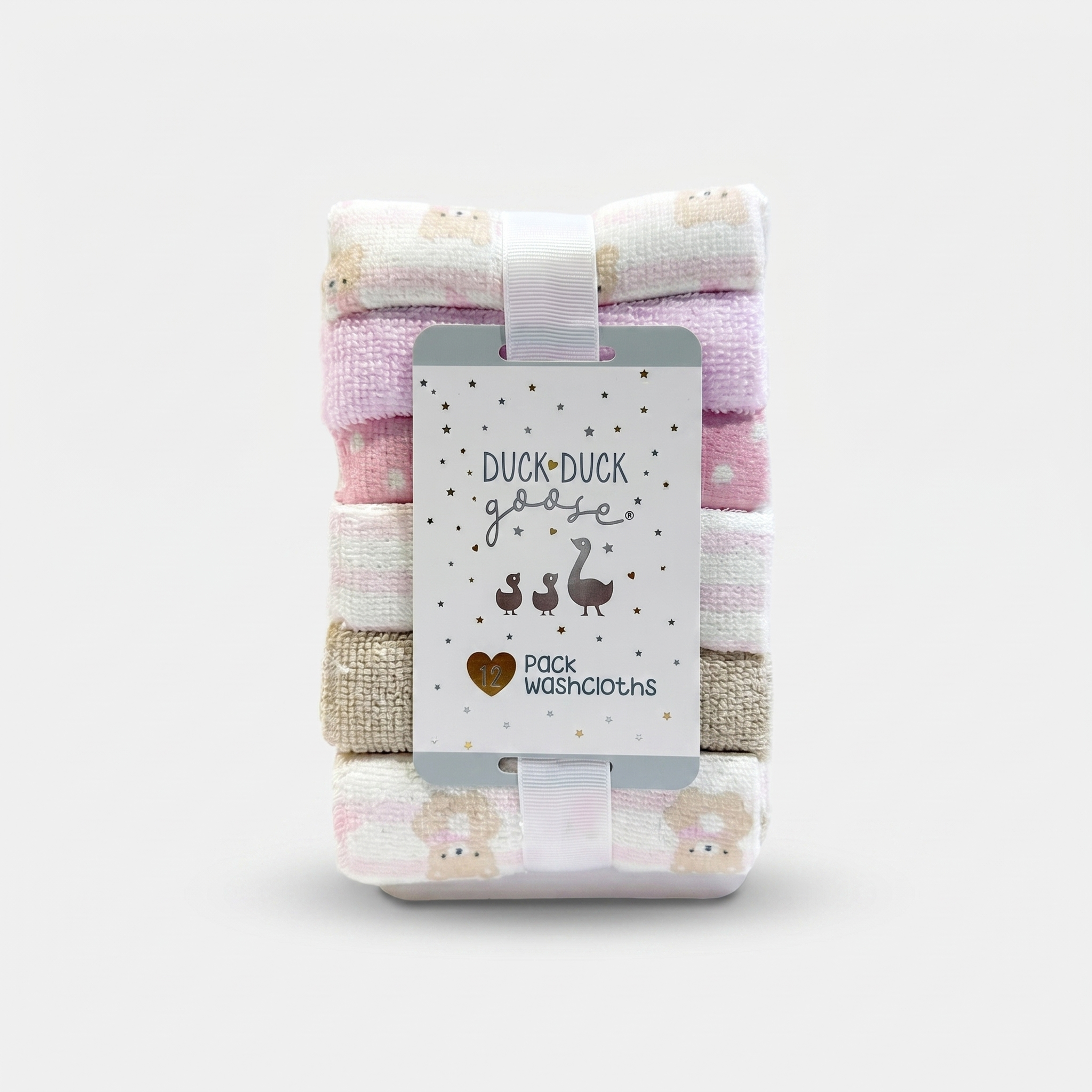 Duck Duck Goose Baby Washcloth Set – Pack of 12