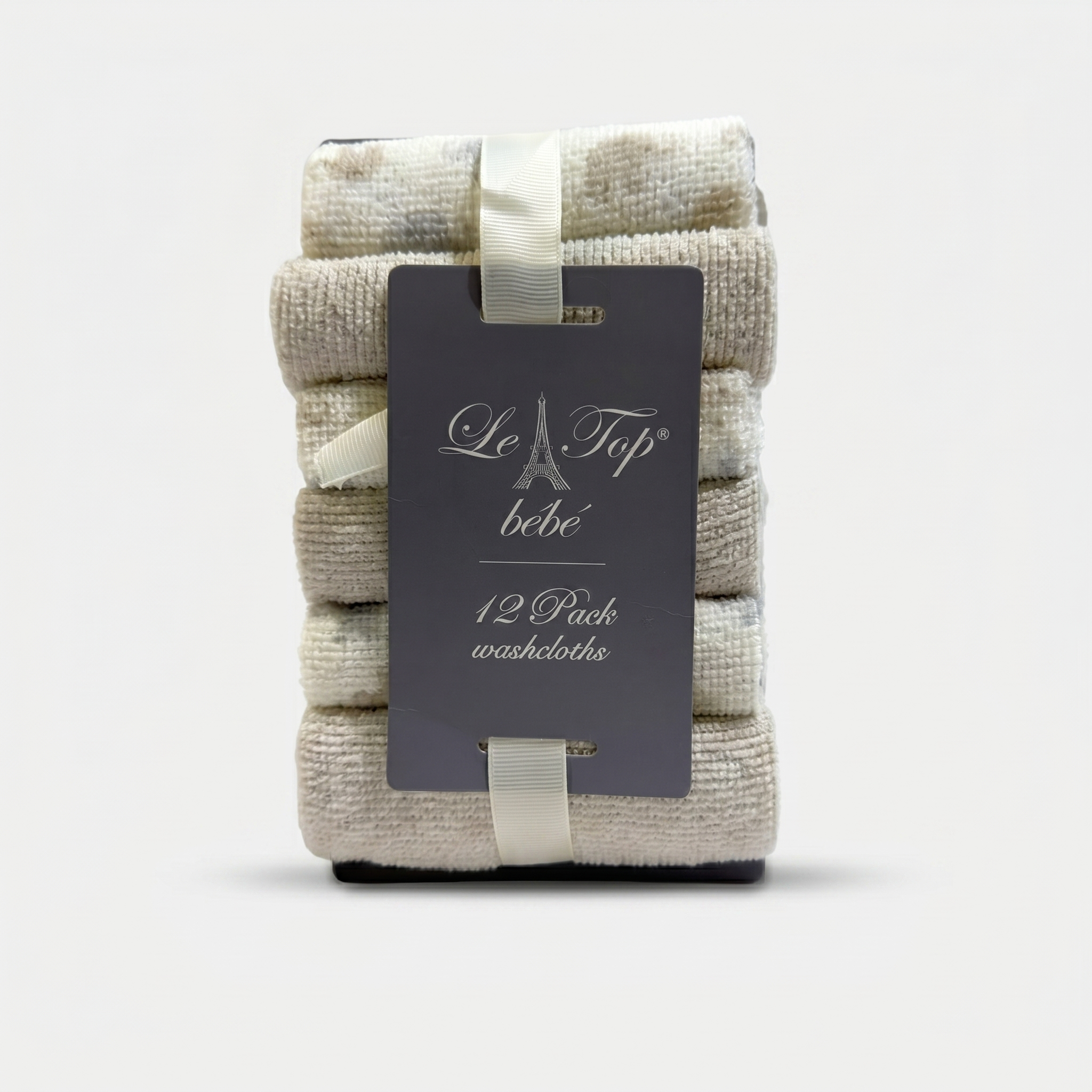 Premium Baby Washcloth Set – Pack of 12 (Neutral Beige)