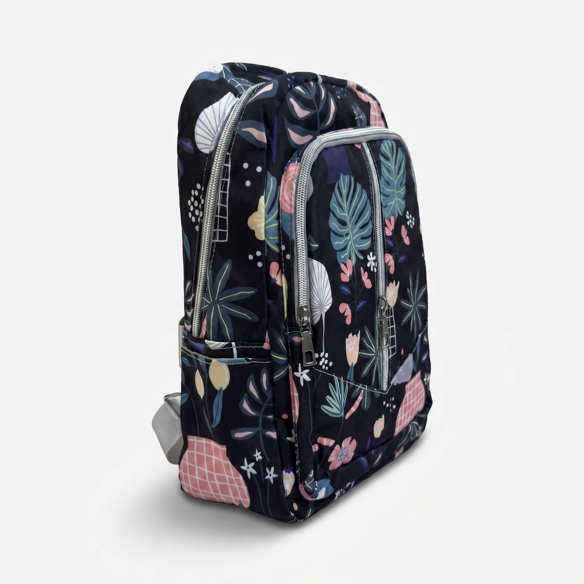 Tropical Leaves Kids Backpack – Navy Floral